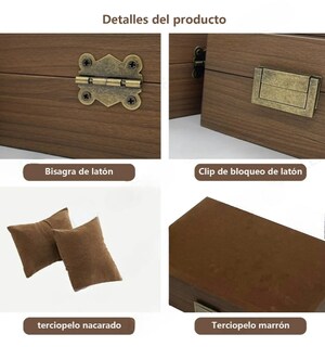 Foto 3 | Caja Xtellar Para Relojes Y Alhajero Con 12 Compartimentos En Nogal
