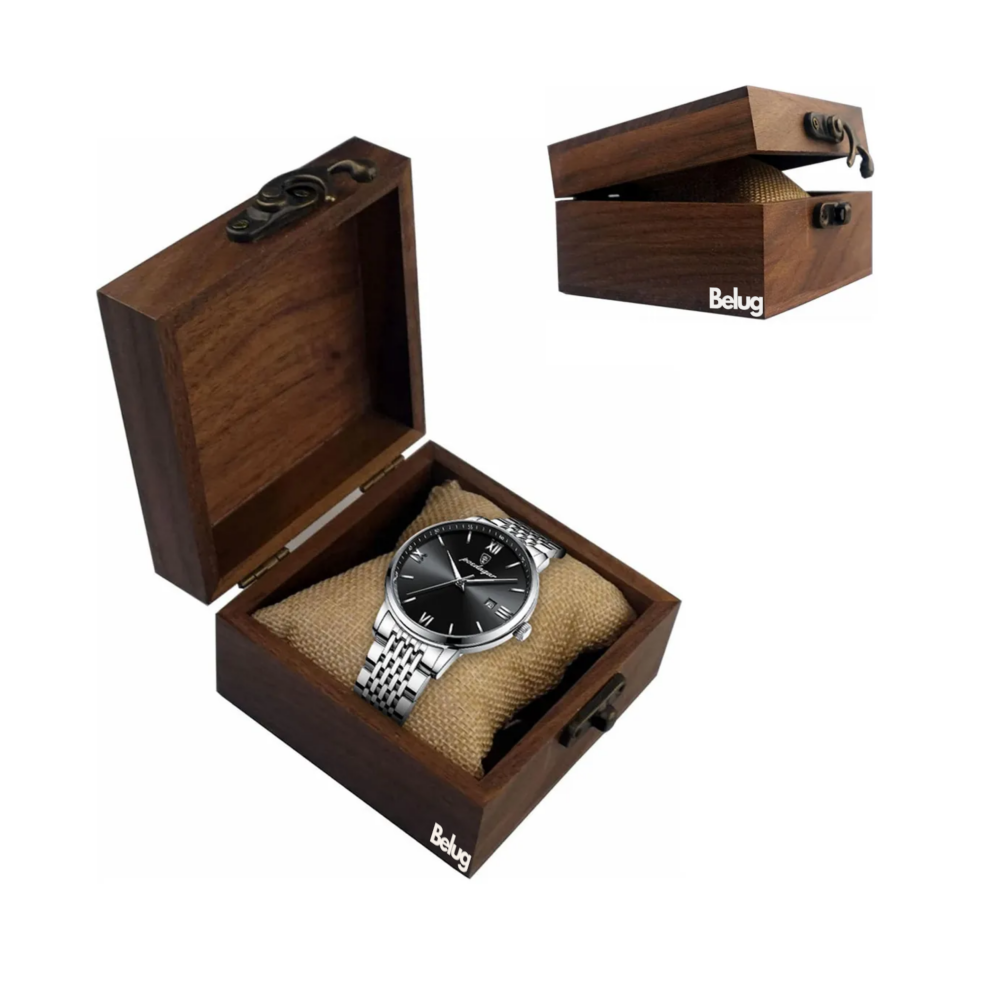 Foto 3 pulgar | Caja Organizadora Madera Nogal Para Relojes Collares Belug, Cafe
