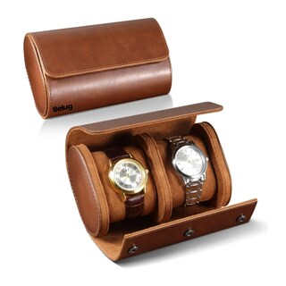 Foto 2 | Estuche Cuero De Almacenamiento Para 2 Relojes Organizador Belug, Cafe