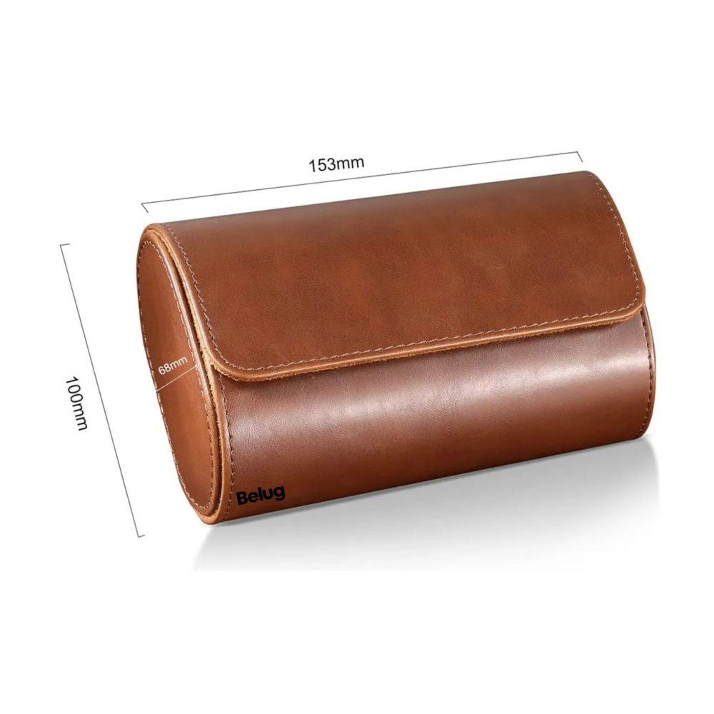 Foto 4 pulgar | Estuche Cuero De Almacenamiento Para 2 Relojes Organizador Belug,  Cafe