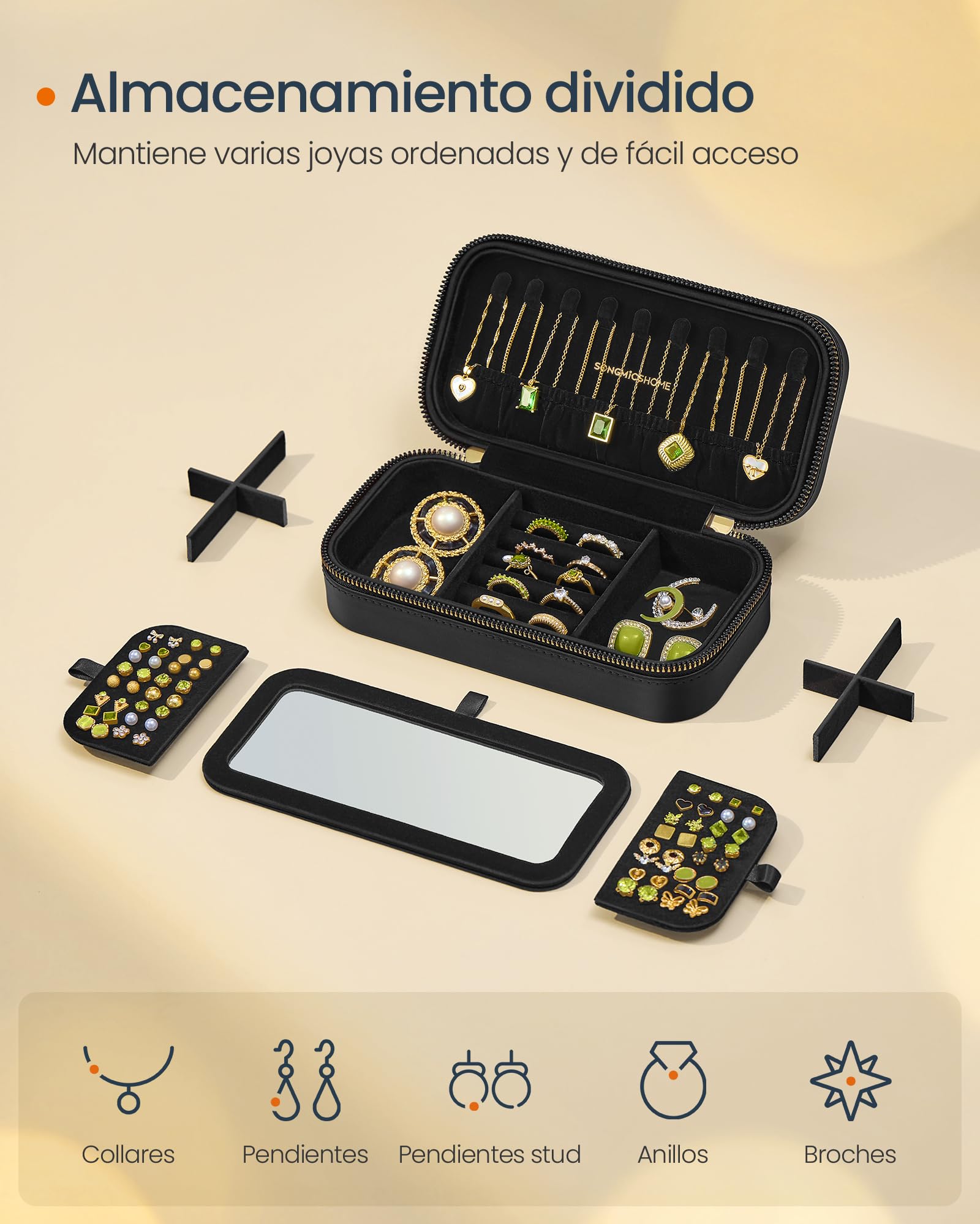 Foto 4 pulgar | Estuche De Viaje Para Joyas Songmics Home Joyero De Viaje Black