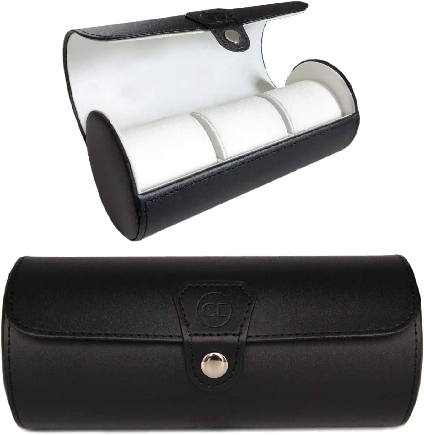 Foto 3 pulgar | Funda Organizadora En Rollo Para Relojes De Viaje, Case Elegance, Piel Vegana Negra - Venta Internacional.