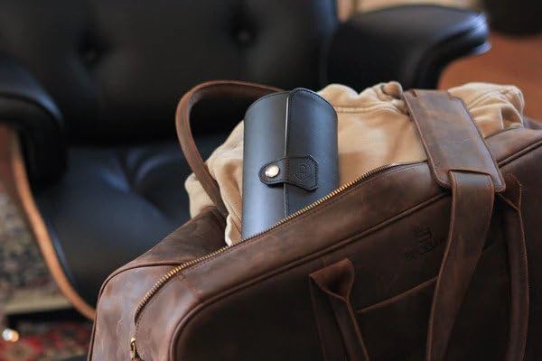 Foto 6 pulgar | Funda Organizadora En Rollo Para Relojes De Viaje, Case Elegance, Piel Vegana Negra - Venta Internacional.