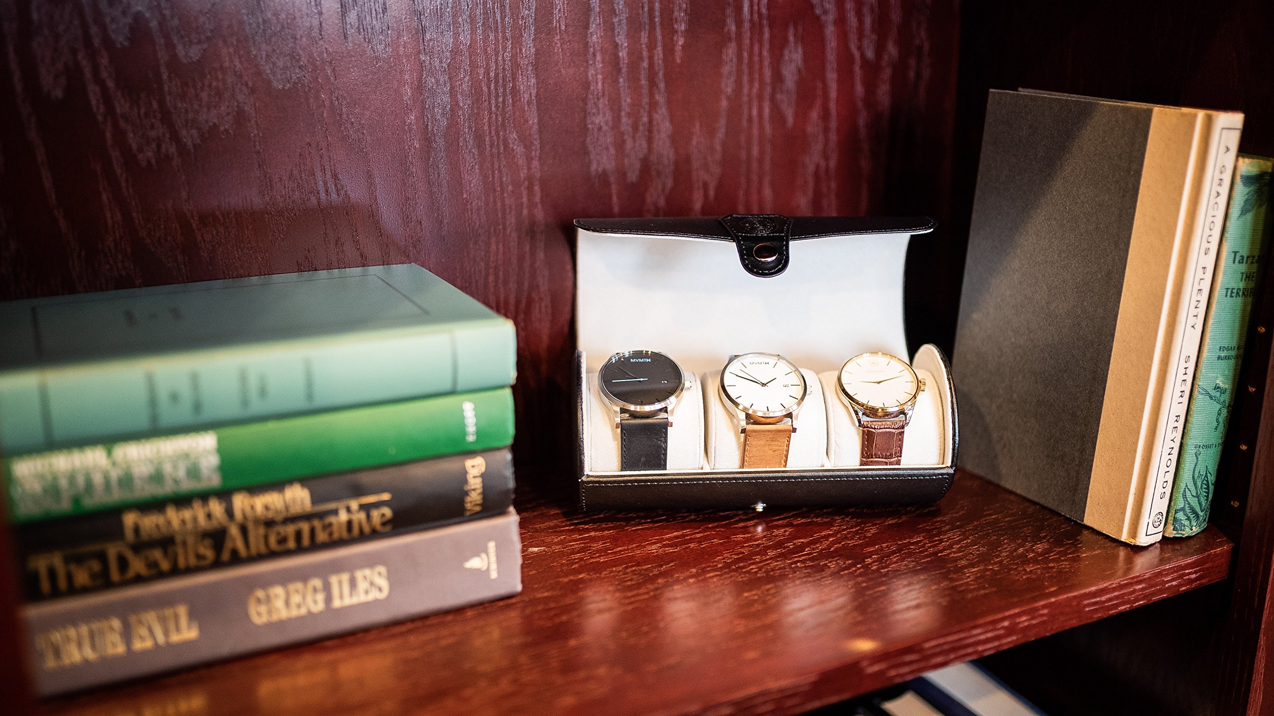 Foto 7 pulgar | Funda Organizadora En Rollo Para Relojes De Viaje, Case Elegance, Piel Vegana Negra - Venta Internacional.