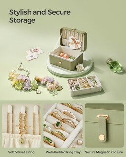 Foto 6 | Joyero Songmics Travel De 2 Capas, Color Verde Laurel, Ujbc166c02 - Venta Internacional.