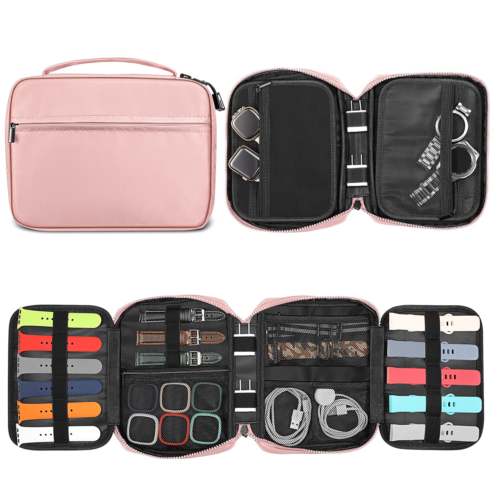 Foto 2 pulgar | Bolsa De Almacenamiento Fintie Watch Bands Organizer Travel Rosa - Venta Internacional.