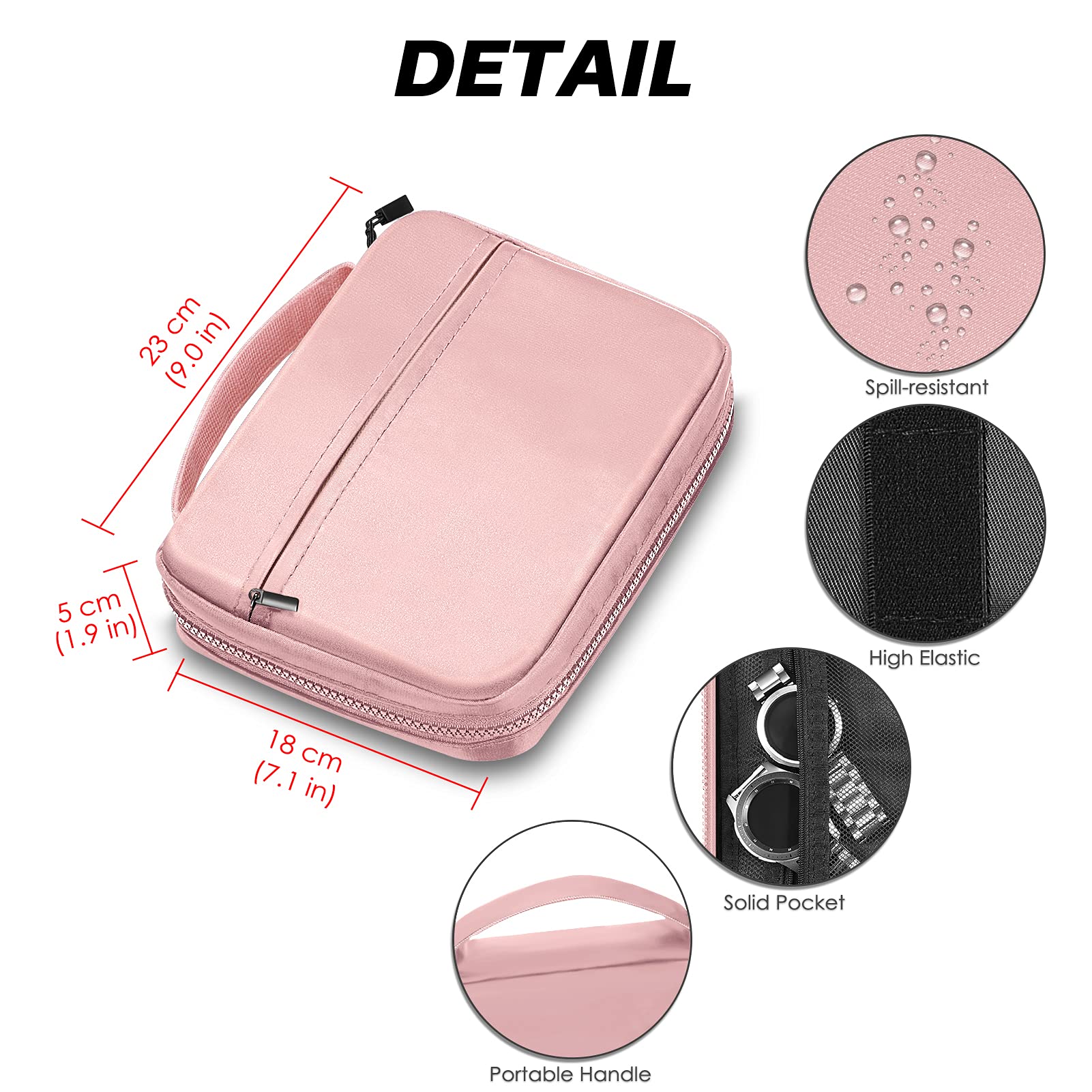 Foto 4 pulgar | Bolsa De Almacenamiento Fintie Watch Bands Organizer Travel Rosa - Venta Internacional.