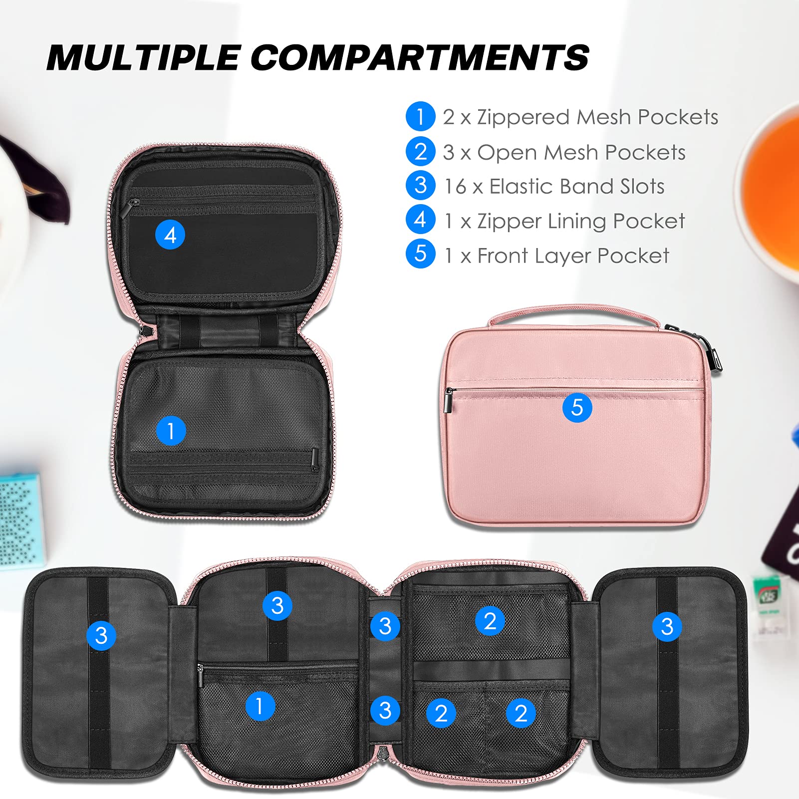 Foto 5 pulgar | Bolsa De Almacenamiento Fintie Watch Bands Organizer Travel Rosa - Venta Internacional.