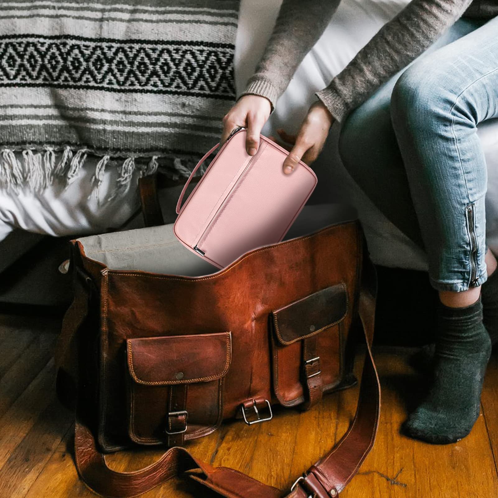 Foto 7 | Bolsa De Almacenamiento Fintie Watch Bands Organizer Travel Rosa - Venta Internacional.