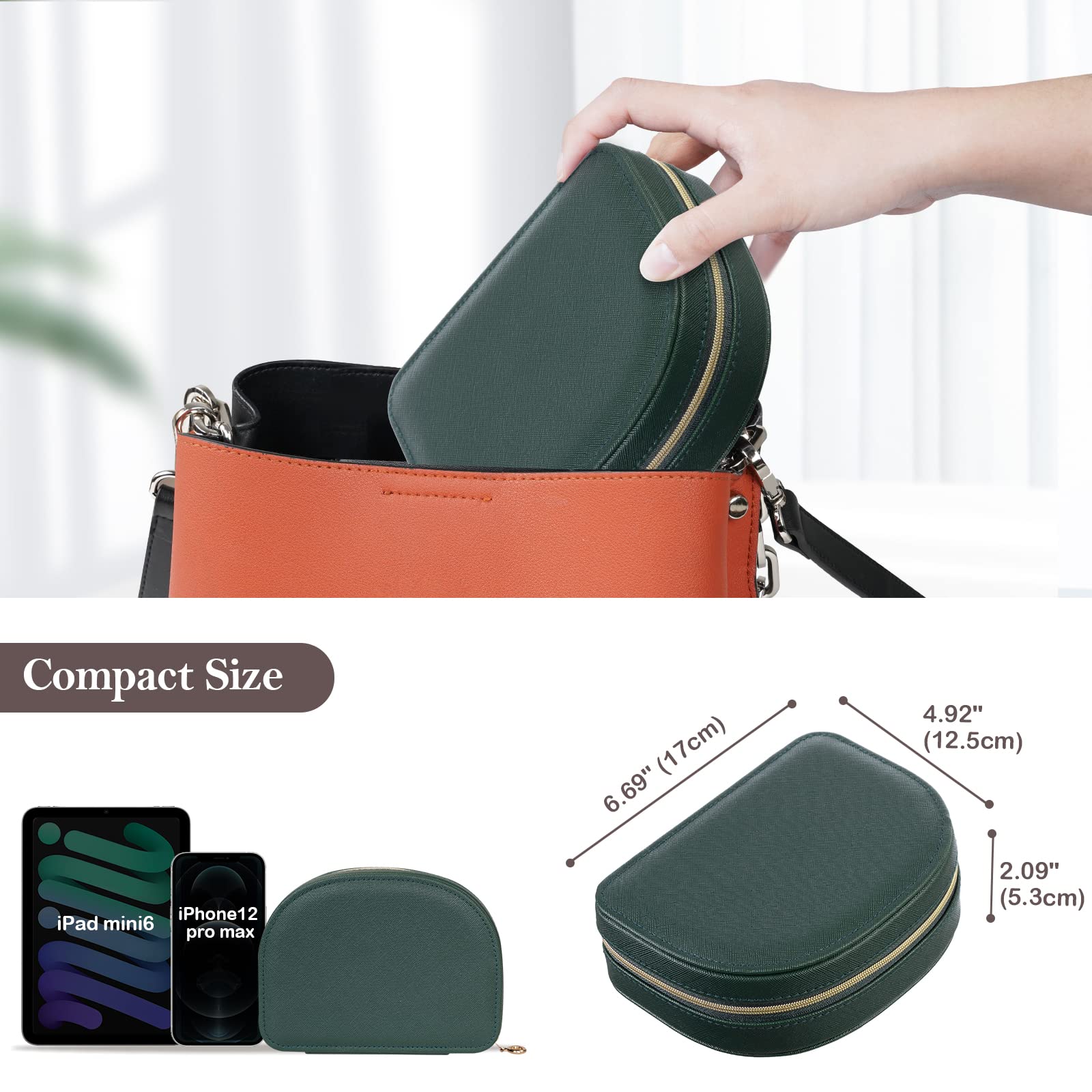 Foto 6 | Joyero Procase, Tamaño Viaje, Piel Sintética Con Forma De Concha Marina - Venta Internacional.