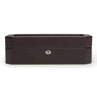 Foto 1 | Caja De Relojes Wolf Windsor De 5 Piezas De Cuero Vegano Marrón/naranja - Venta Internacional.