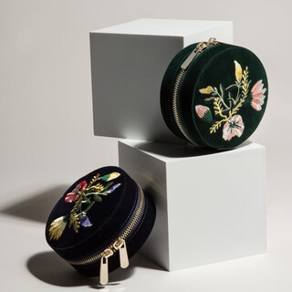 Foto 5 | Estuche De Viaje Para Joyas Wolf Zoe Indigo Con Espejo Y Bolsa Con Cierre - Venta Internacional.