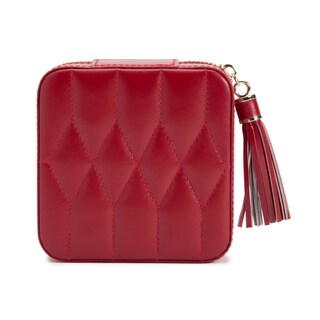Foto 1 | Joyero Wolf Caroline Funda De Viaje Con Cremallera De Piel Roja - Venta Internacional.