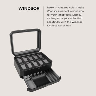 Foto 2 | Caja Para Relojes Wolf Windsor De 10 Piezas Con Cajón Color Negro - Venta Internacional.