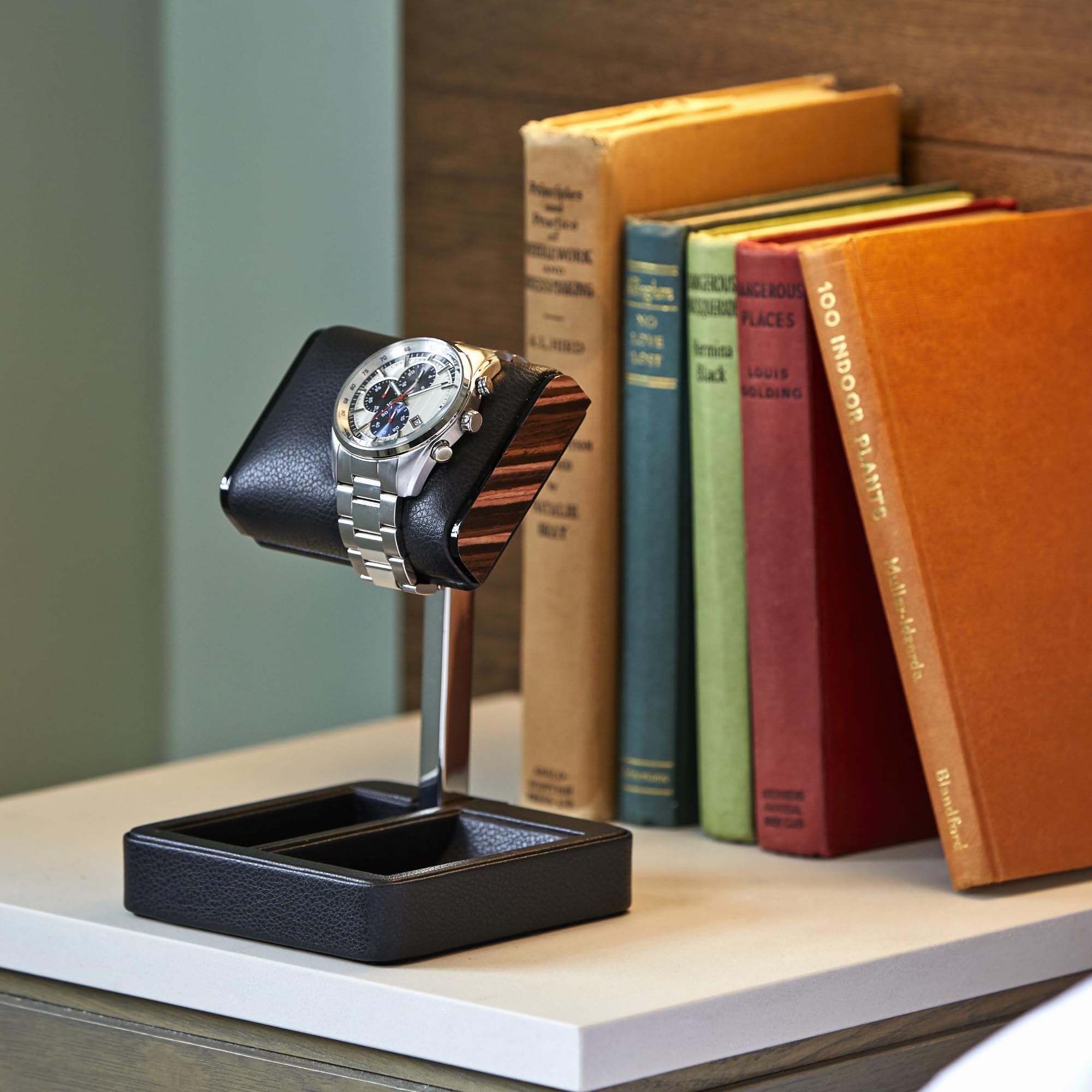 Foto 5 | Soporte Para Reloj Wolf Roadster Single Travel  Piel Vegana Negra - Venta Internacional.