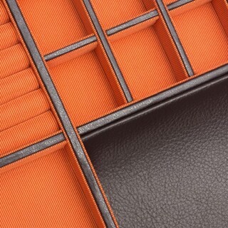 Foto 3 | Caja Para Relojes Wolf Windsor De 10 Piezas Con Cajón Marrón/naranja - Venta Internacional.