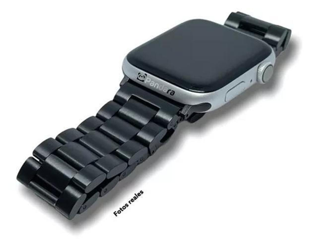 Foto 3 pulgar | Correa Apple Watch 42/44mm Eslabon Acero Inoxidable Negro