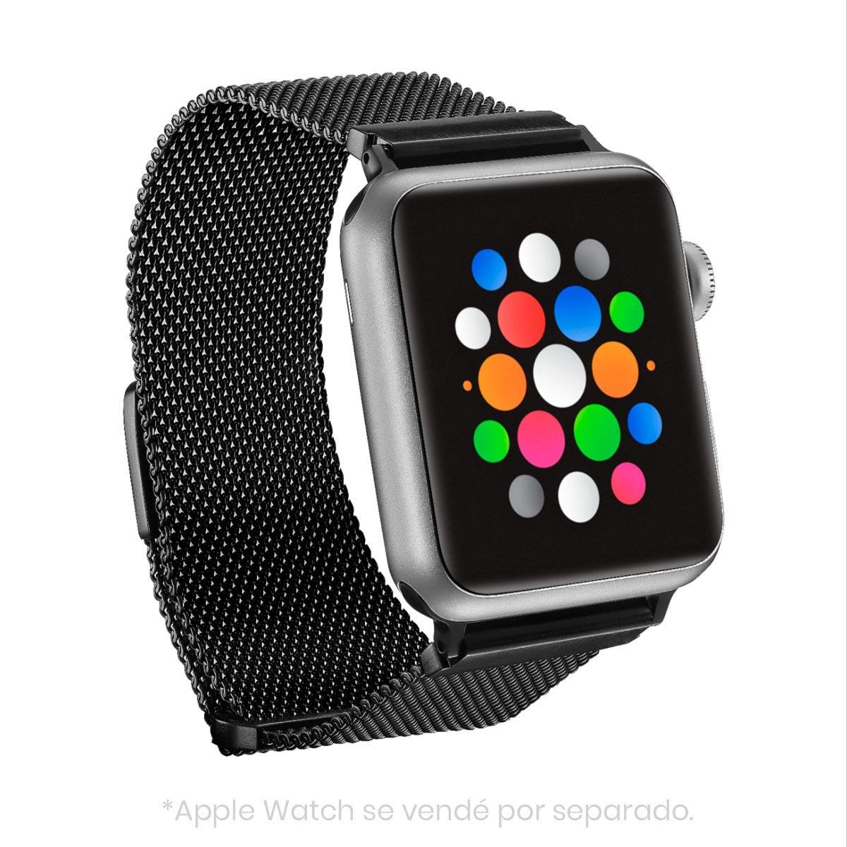 Foto 3 pulgar | Banda Magnética de Malla color Negro Acero Inoxidable Smartwatch 38 MM