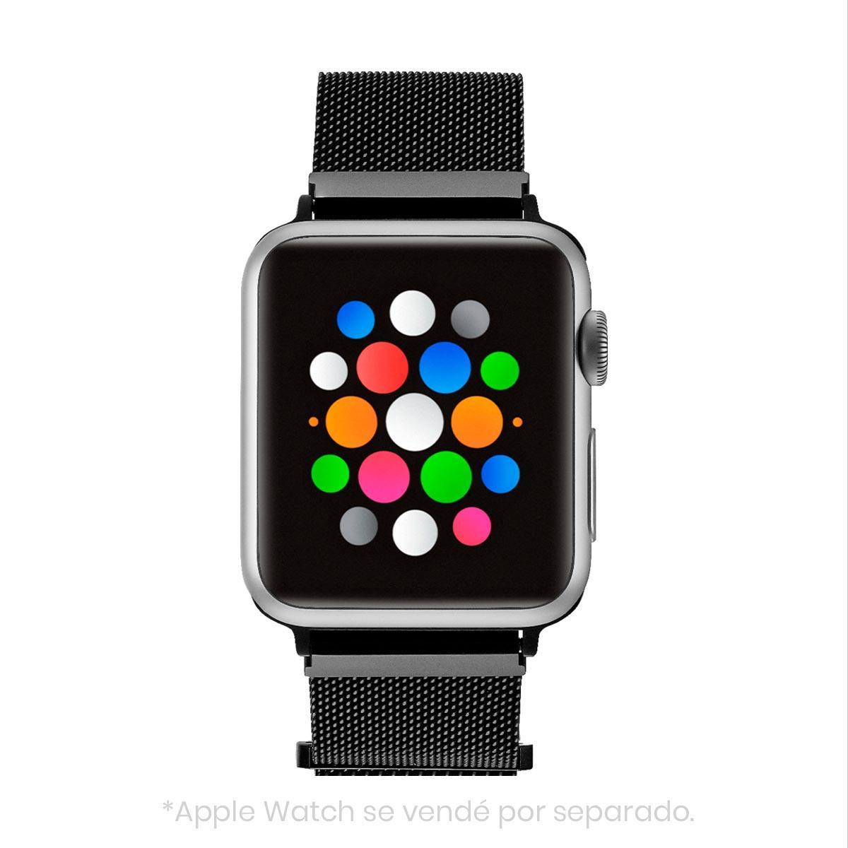 Foto 4 pulgar | Banda Magnética de Malla color Negro Acero Inoxidable Smartwatch 38 MM