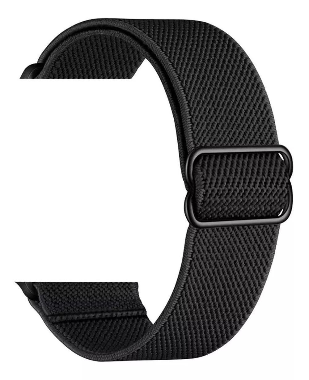 Correa Qoknul color Negro para Apple Watch 42 44 MM de Nylon Elástica