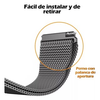 Foto 5 | Correa Metálica Milanesa Malla Extensible color Negro Galaxy Active 2 CM