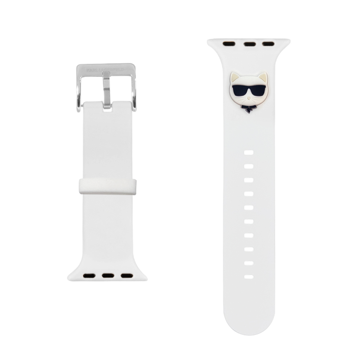 Correa Karl Lager Silicón Para Apple Watch 42/44 Mm - Blanca