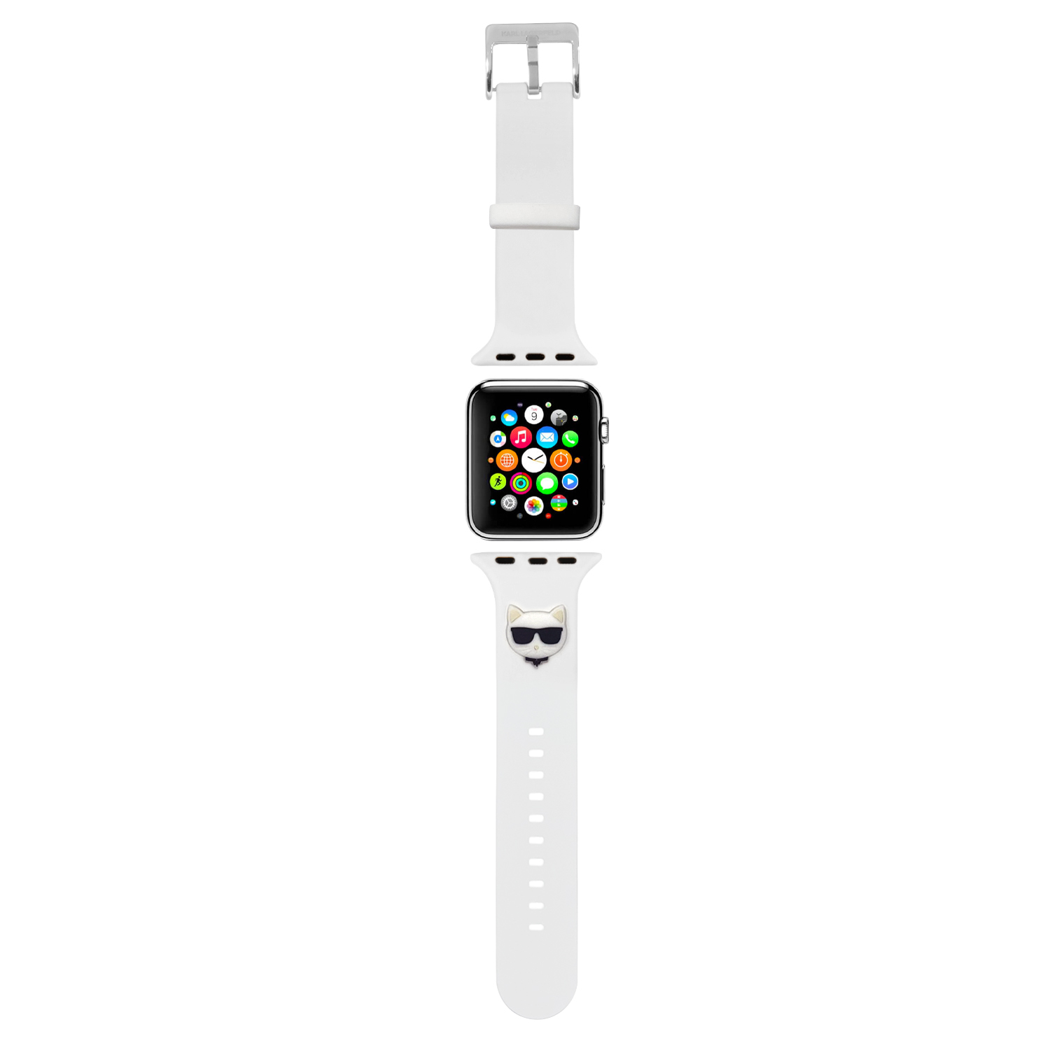 Foto 3 pulgar | Correa Karl Lager Silicón Para Apple Watch 42/44 Mm - Blanca