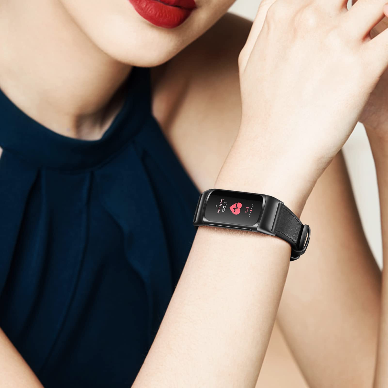 Foto 6 pulgar | Correa de Cuero Genuino Fitbit Charge 6/5 - Venta Internacional