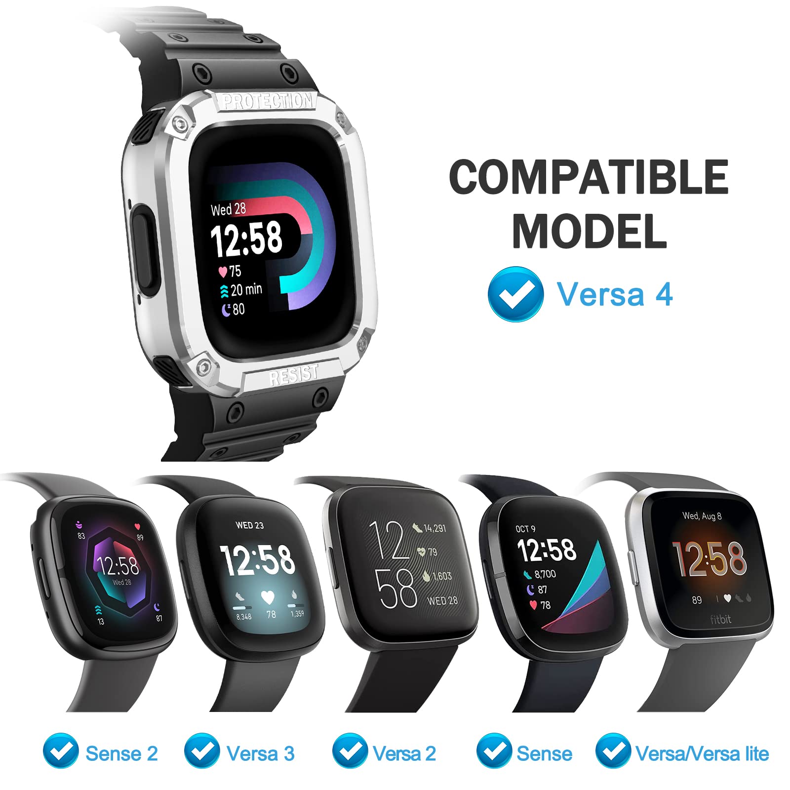 Foto 2 | Correa Con Funda Compatible Con Fitbit Versa 4/3/2/1/versa Lite - Venta Internacional.