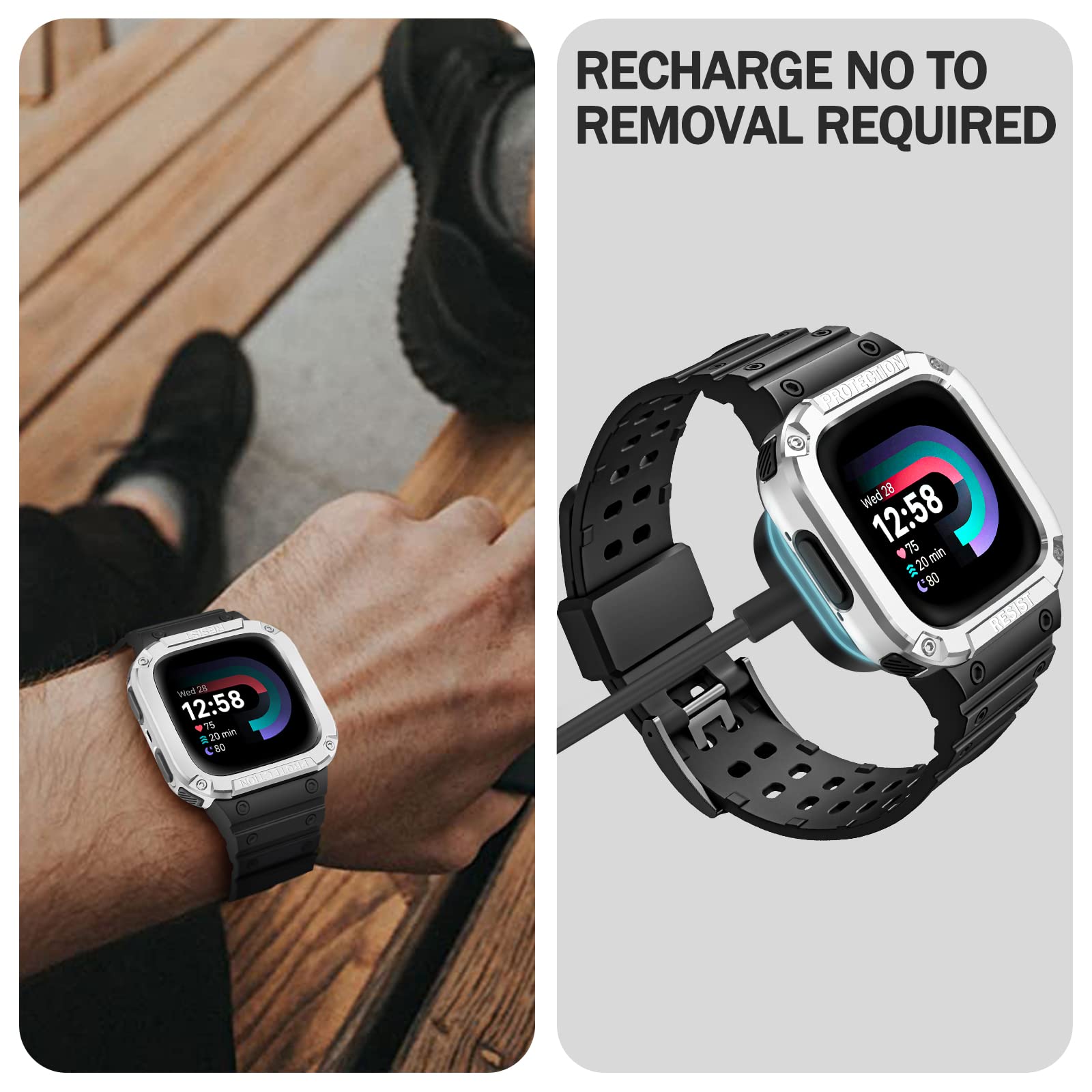 Foto 5 | Correa Con Funda Compatible Con Fitbit Versa 4/3/2/1/versa Lite - Venta Internacional.