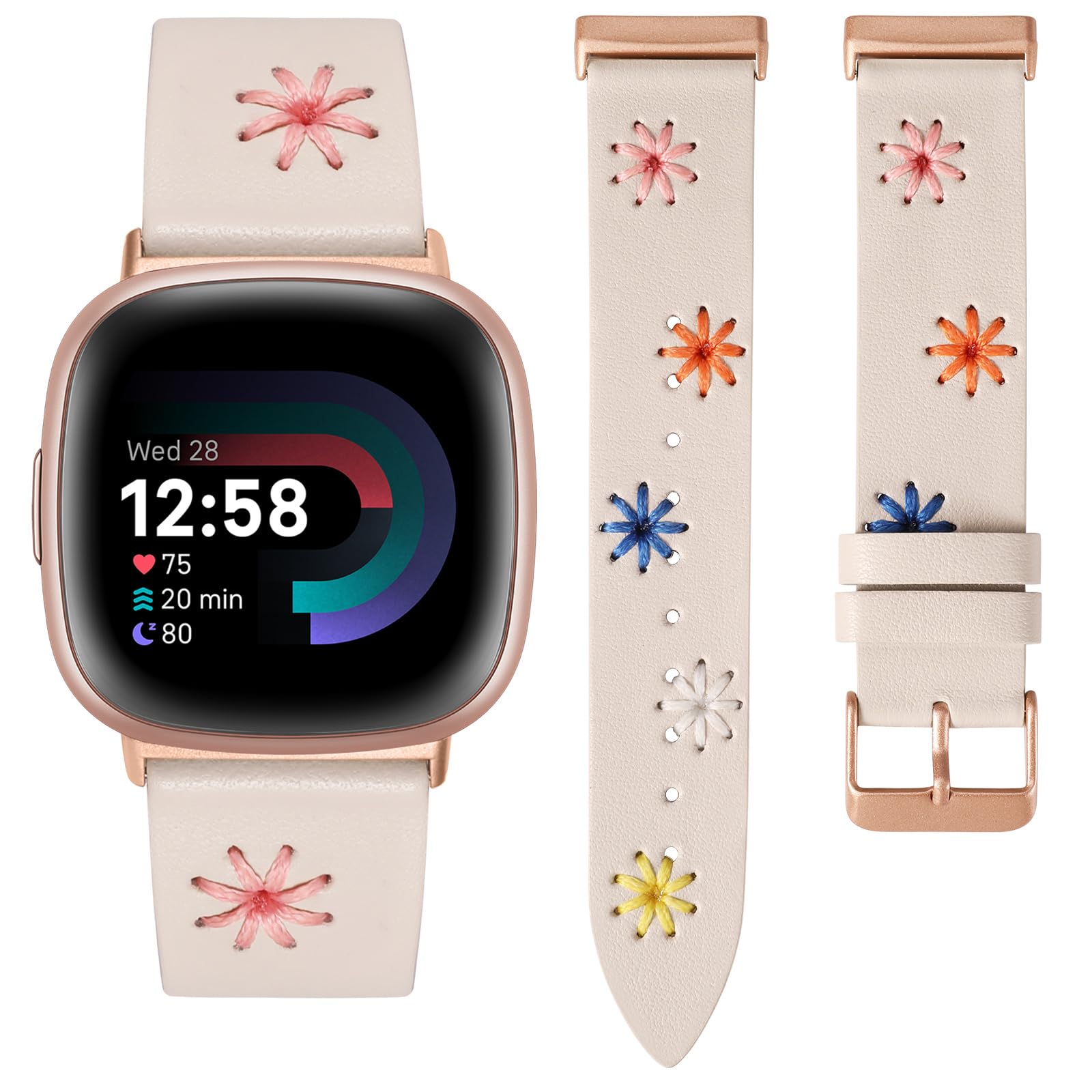 Foto 2 pulgar | Correa De Piel Wearlizer Para Mujer Fitbit Versa 4/versa 3/sense 2/sense - Venta Internacional.
