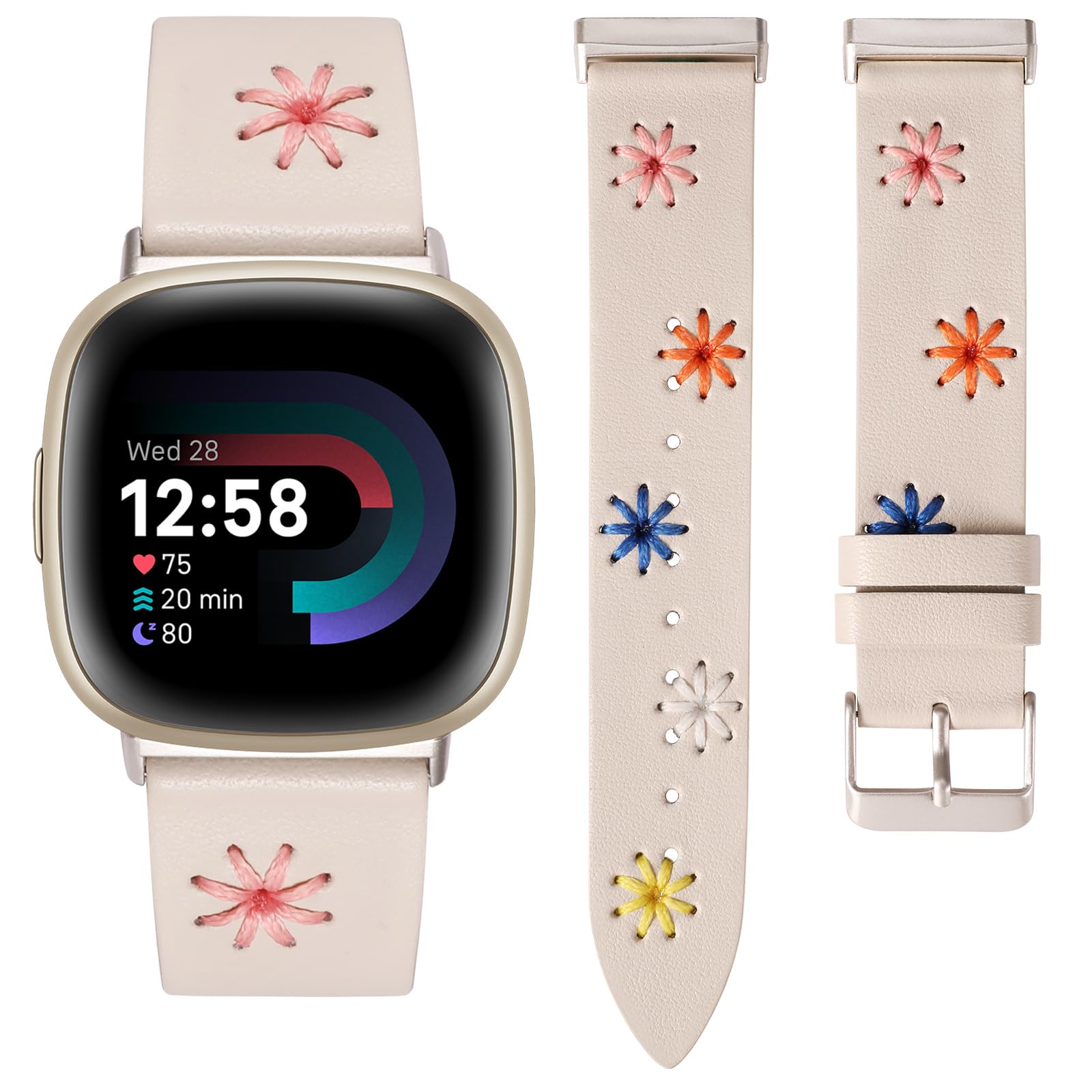 Correa De Piel Wearlizer Para Mujer Fitbit Versa 4/versa 3/sense 2/sense - Venta Internacional.