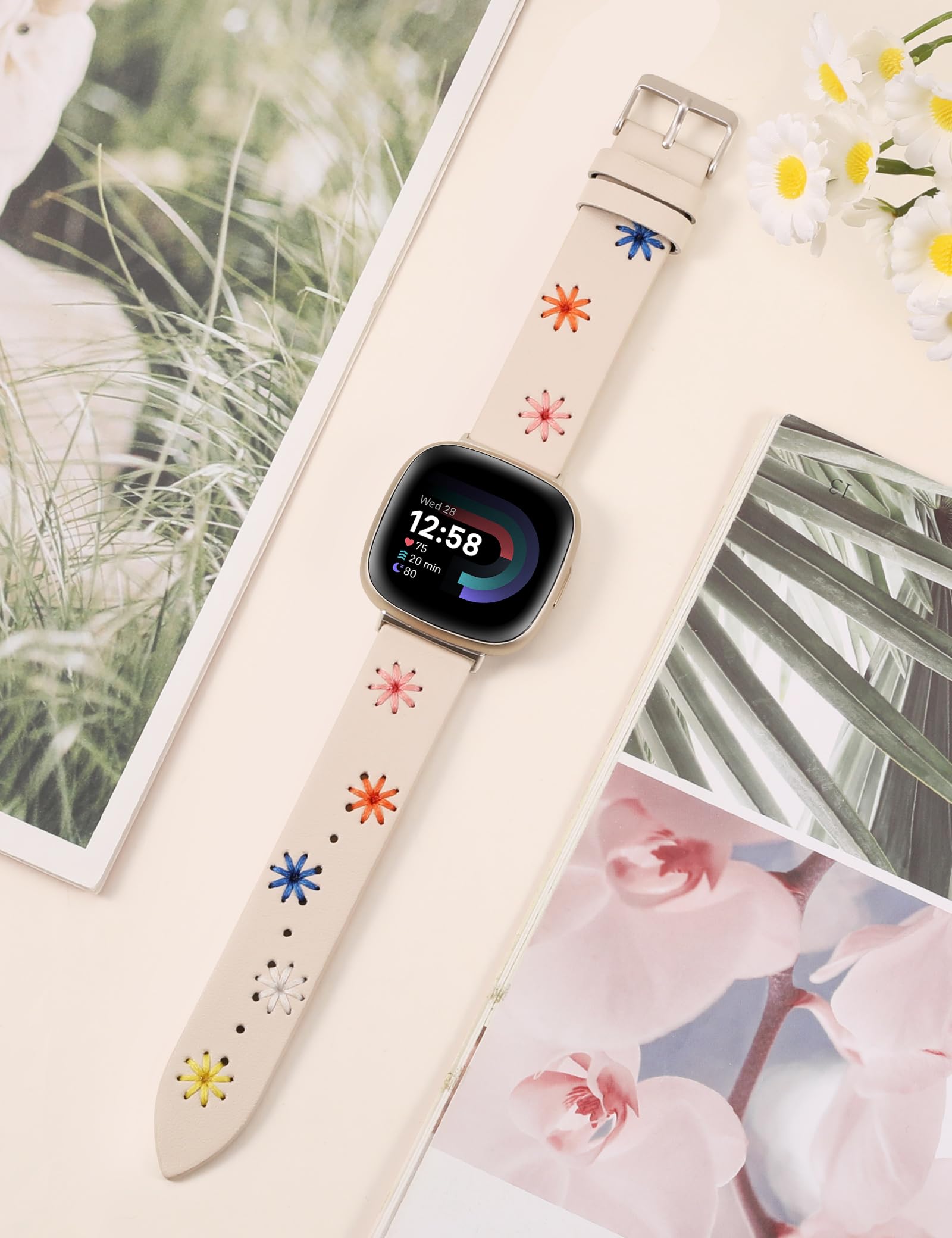 Foto 4 | Correa De Piel Wearlizer Para Mujer Fitbit Versa 4/versa 3/sense 2/sense - Venta Internacional.