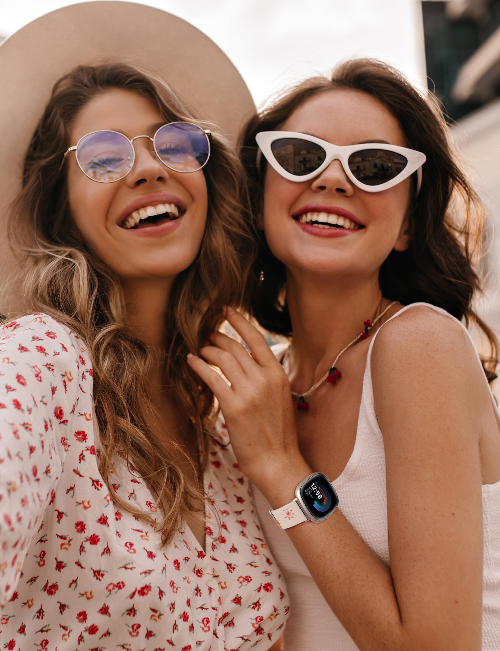 Foto 7 pulgar | Correa De Piel Wearlizer Para Mujer Fitbit Versa 4/versa 3/sense 2/sense - Venta Internacional.