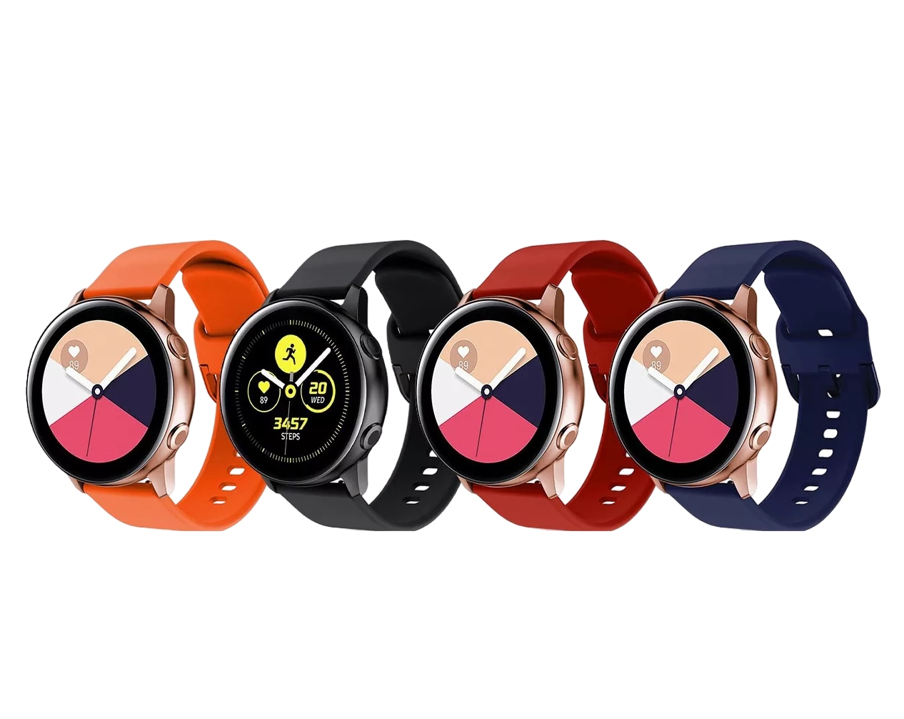 Correa Para Huawei Watch Gt2 3 Para Samsung Active 4 Pzs, Negro + Azul + Rojo + Naranja $499