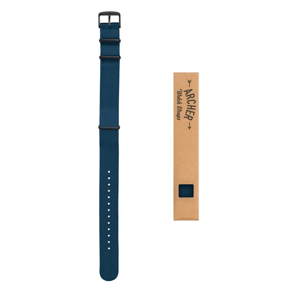 Foto 3 pulgar | Correa de Reloj Archer Nailon Tejido Azul 18 mm - Venta Internacional