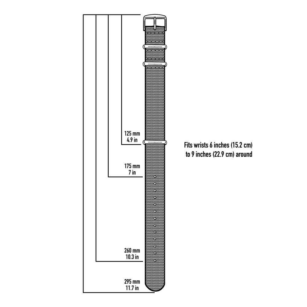 Foto 6 pulgar | Correa de Reloj Archer Nailon Tejido Gris 22 mm - Venta Internacional