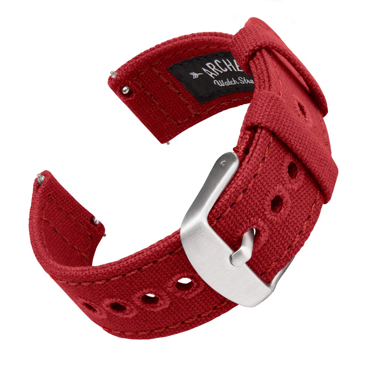 Foto 2 pulgar | Pulsera de Reloj Archer Canvas Rojo Quick Release 18 mm - Venta Internacional