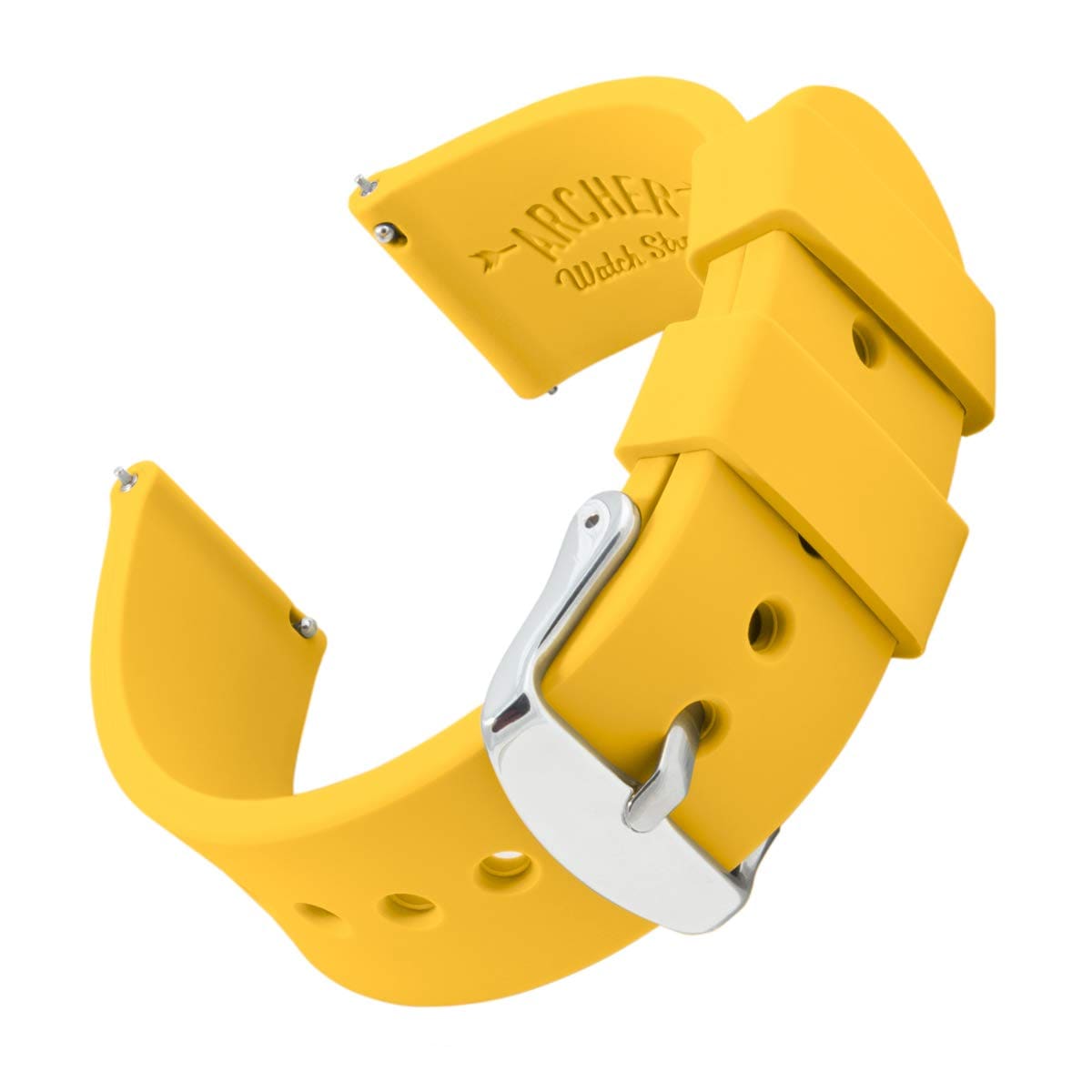 Correa de Reloj Archer Silicone Quick Release Naples Amarillo 22 mm - Venta Internacional $644