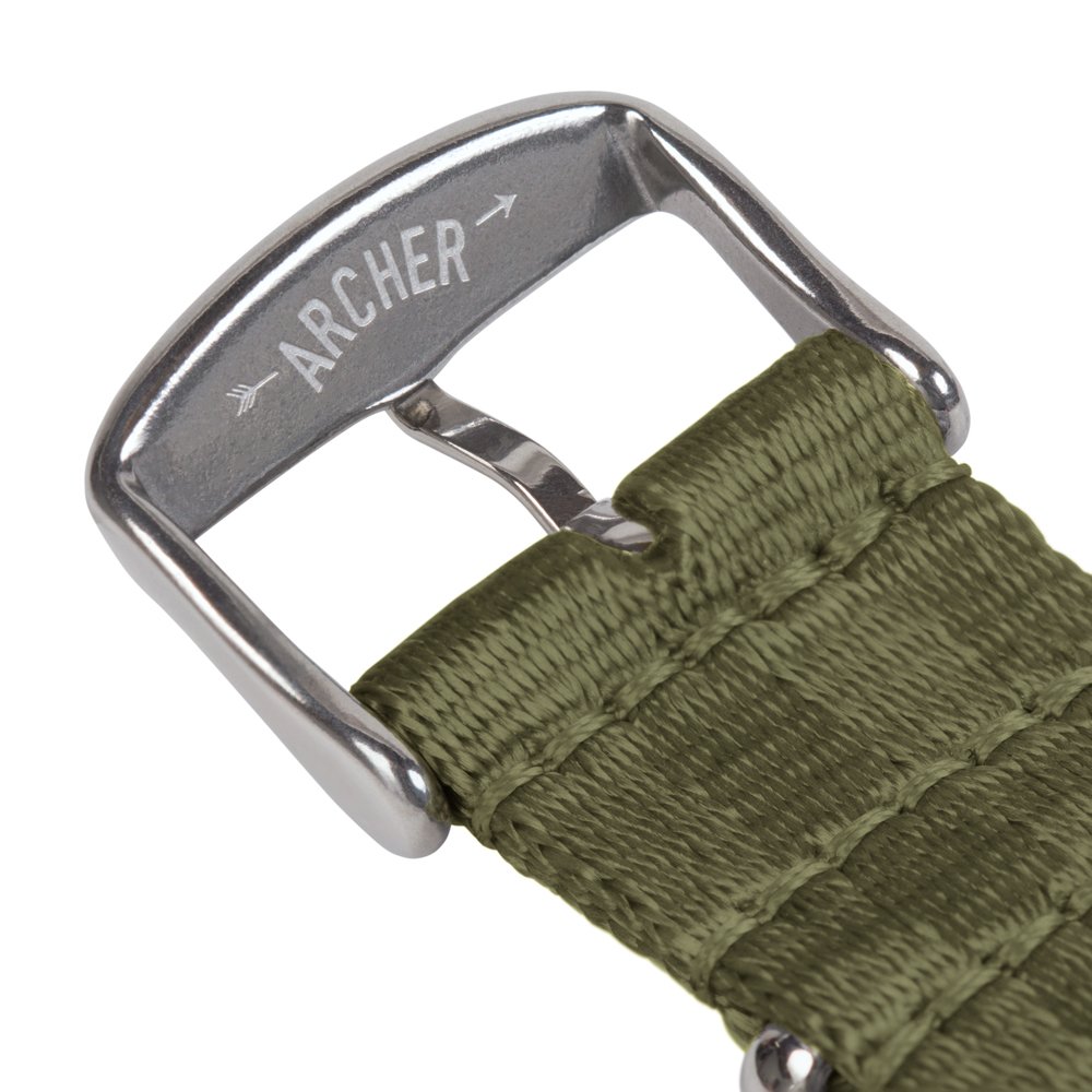 Foto 4 | Correa de Reloj Archer Nailon Tejido Verde 22 mm - Venta Internacional