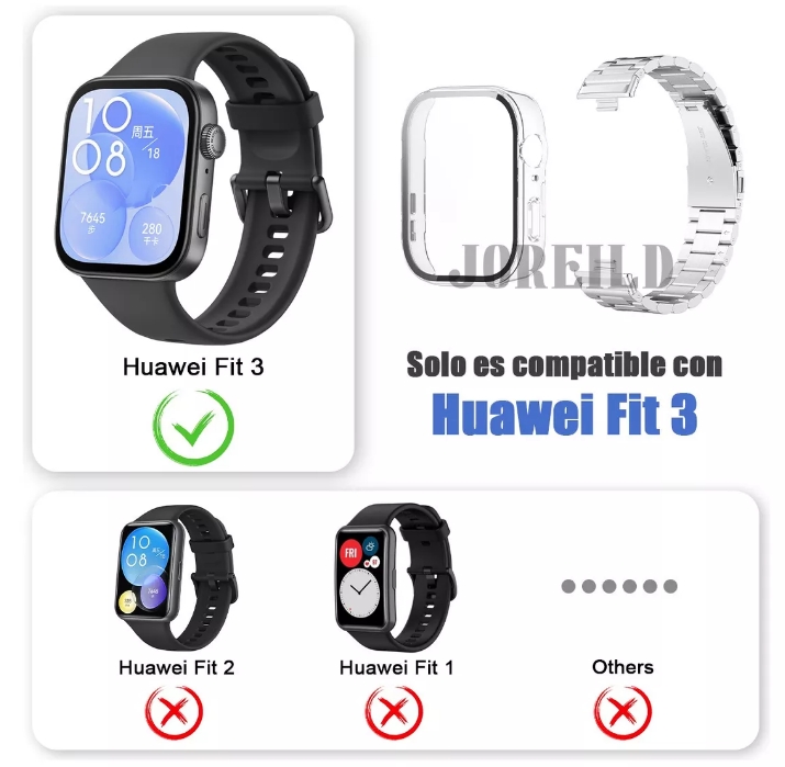 Foto 4 pulgar | Correa De Acero Inoxidable Wünd Para Huawei Watch Fit 3 Con Case