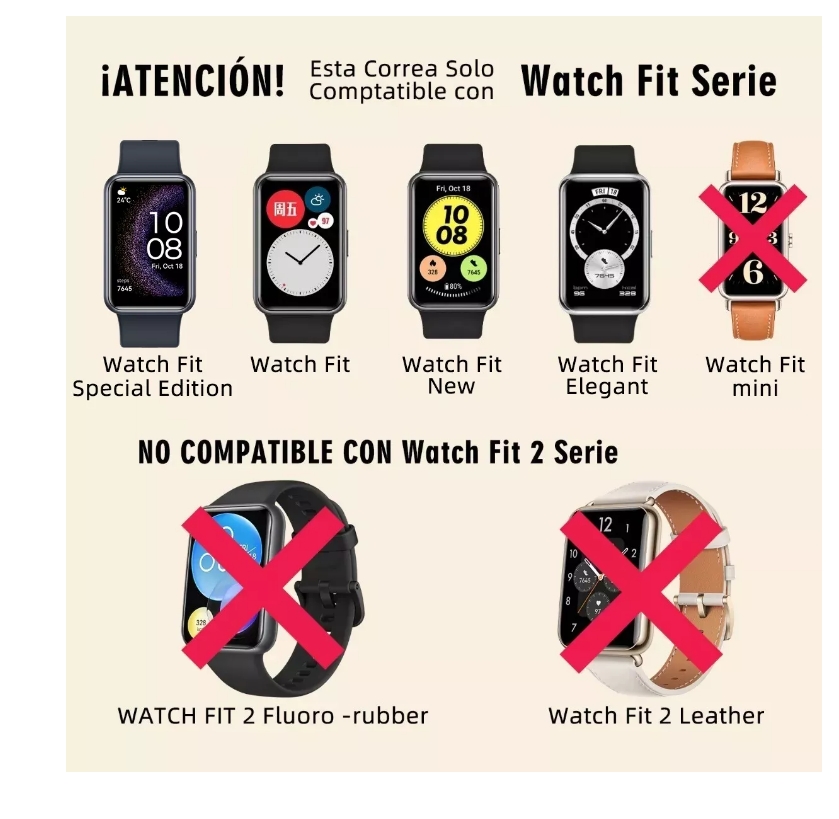 Foto 5 pulgar | Paquete Del Producto: Set De Correas Silicona Wünd  + Case Compatibles Con Huawei Watch Fit Serie 2*hebillas Para El