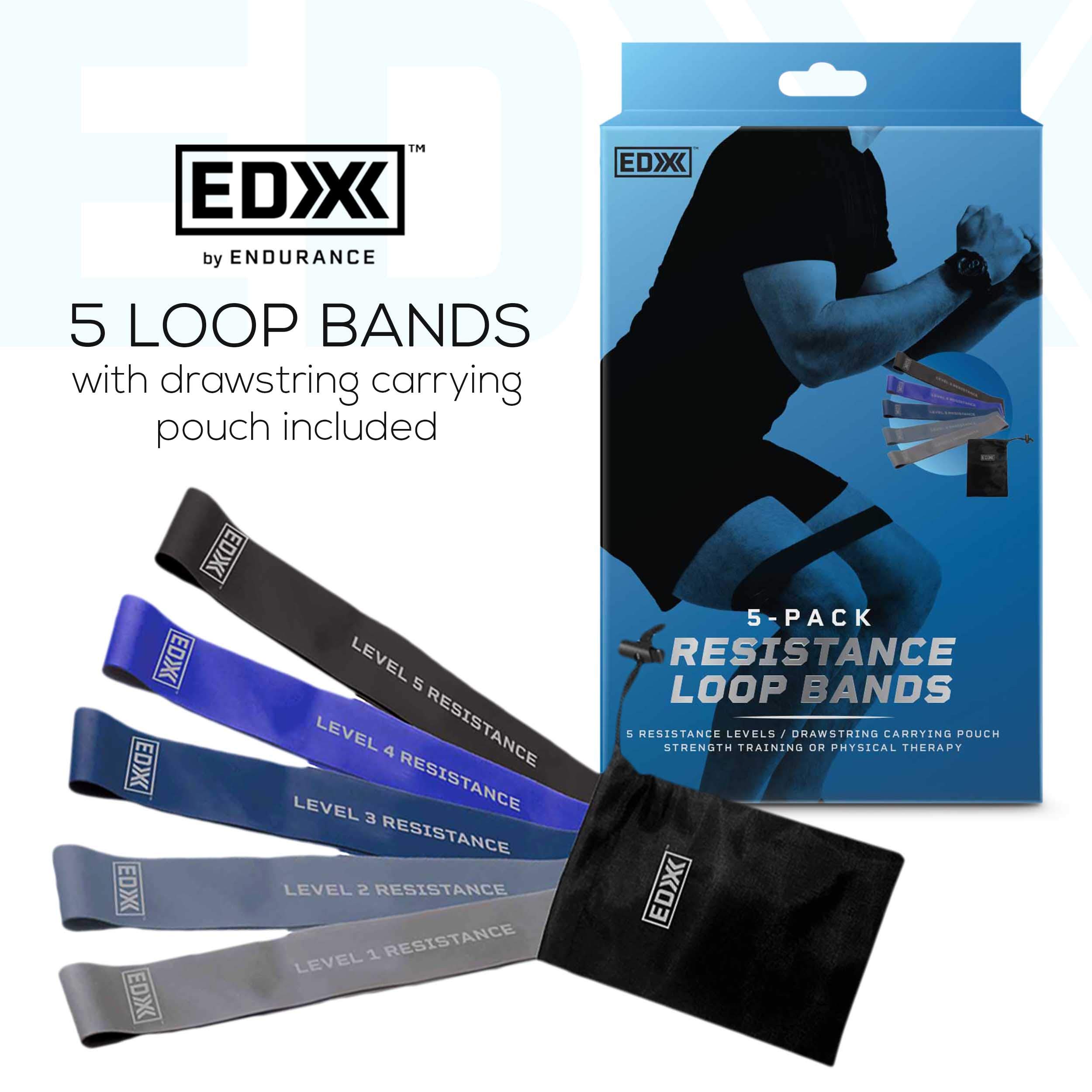 Foto 2 | Paquete De 5 Bandas Resistance Loop Bands Edx Con Bolsa De Almacenamiento, Color Azul Marino - Venta Internacional.