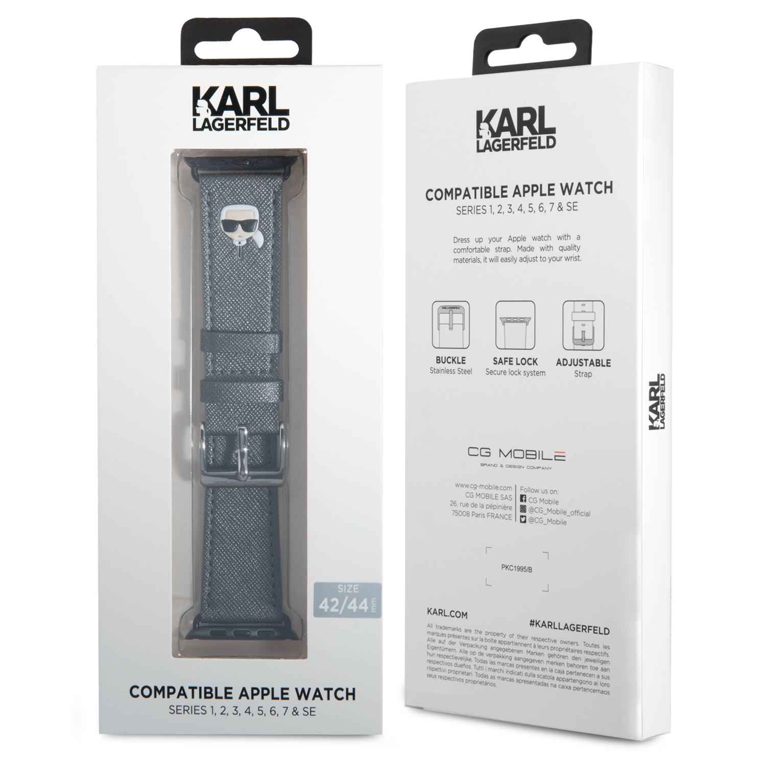 Foto 4 pulgar | Correa Original Karl Lagerfeld Para Apple Watch 42/44 Plata