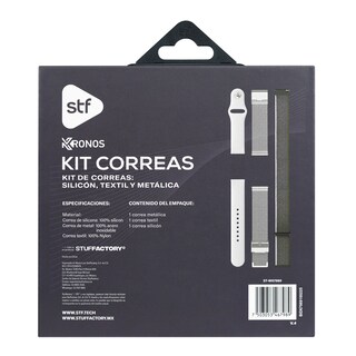 Foto 7 | Kit Correas Smartwatch Stf Kronos: Textil, Silicon Y Metálica 22mm
