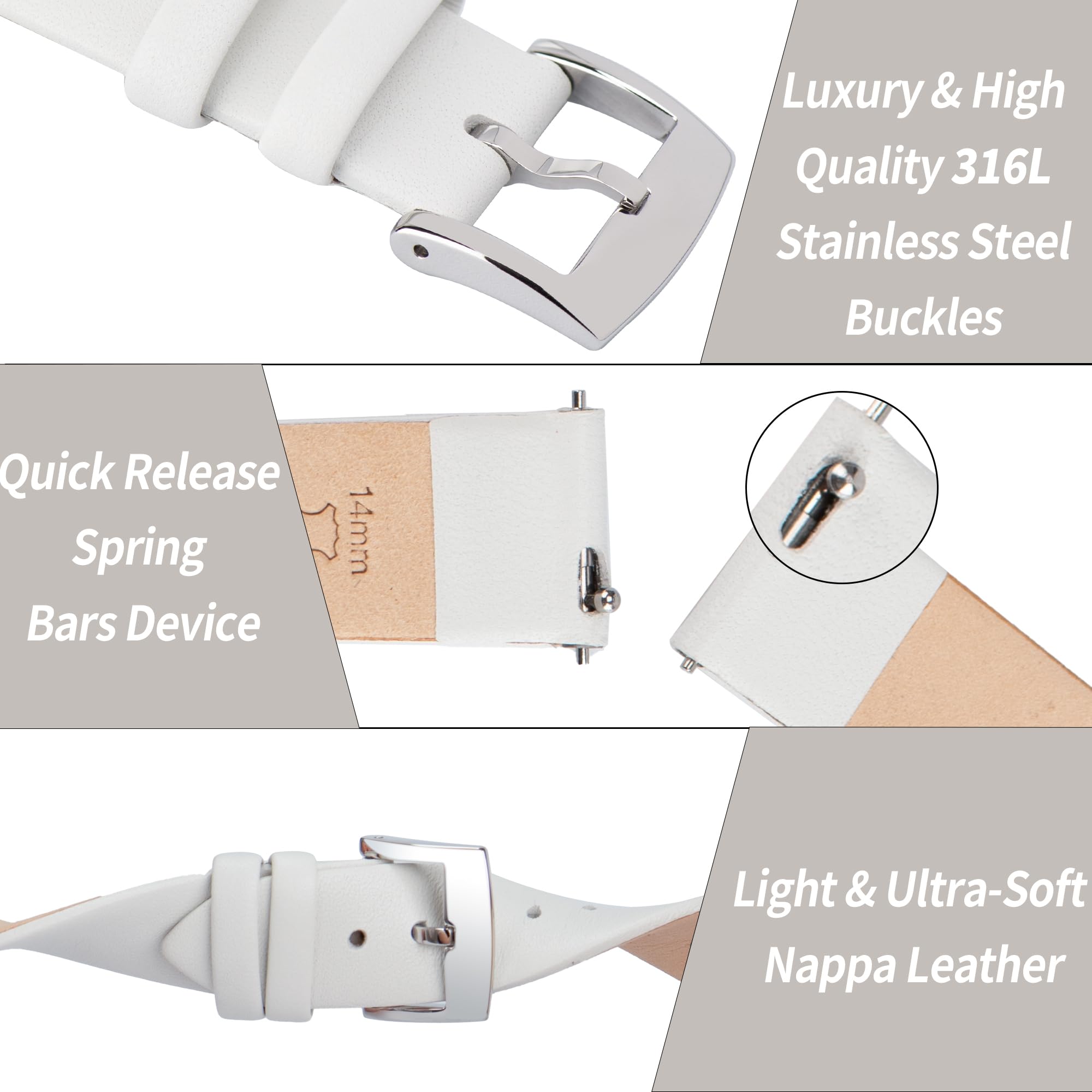 Foto 5 pulgar | Pulseras Ottoody De Piel Con Cierre Rápido, De Grano Superior, Unisex - Venta Internacional.