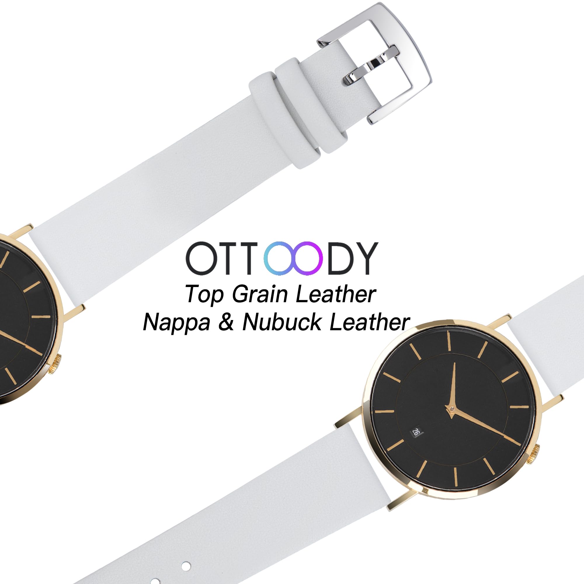 Foto 6 pulgar | Pulseras Ottoody De Piel Con Cierre Rápido, De Grano Superior, Unisex - Venta Internacional.