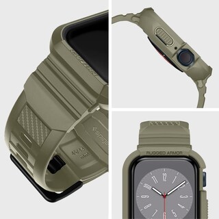 Foto 4 | Funda Con Correa Para Apple Watch Spigen Rugged Armor Pro Vintage Khaki De 45 Mm/44 Mm - Venta Internacional.
