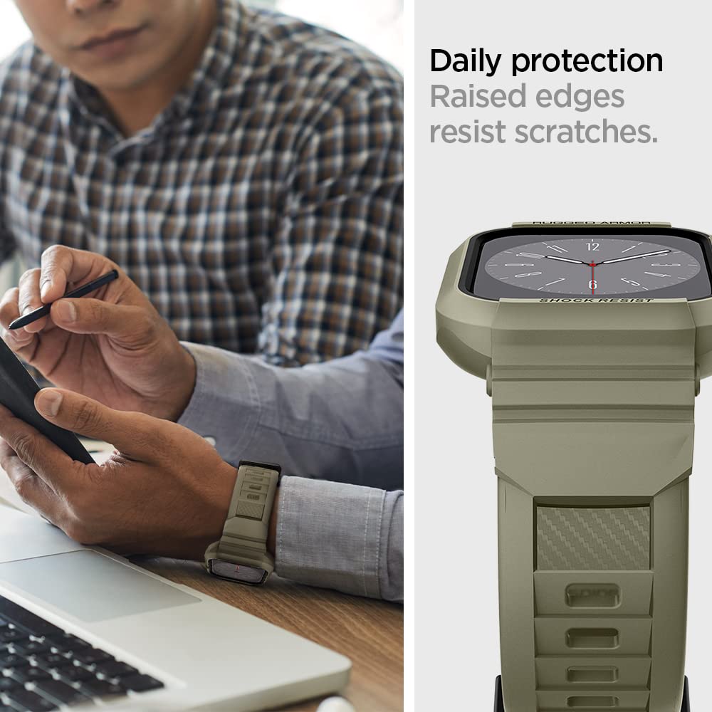 Foto 6 | Funda Con Correa Para Apple Watch Spigen Rugged Armor Pro Vintage Khaki De 45 Mm/44 Mm - Venta Internacional.