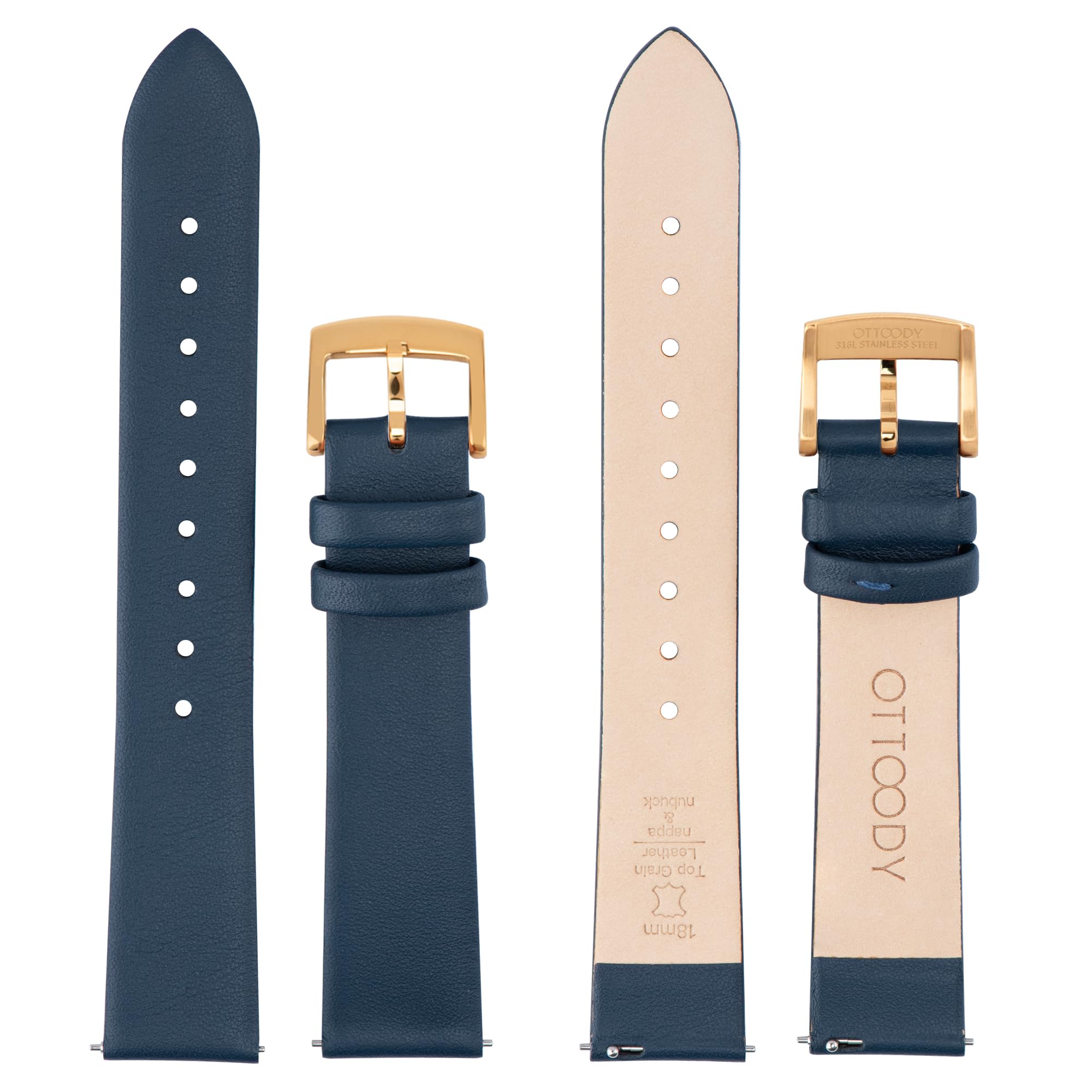 Foto 4 pulgar | Pulseras Ottoody De Piel Con Cierre Rápido, De Grano Superior, Unisex - Venta Internacional.